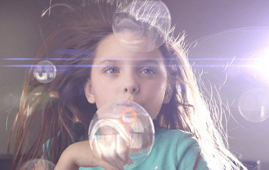 Timesloce effect girl bubbles Kenzie